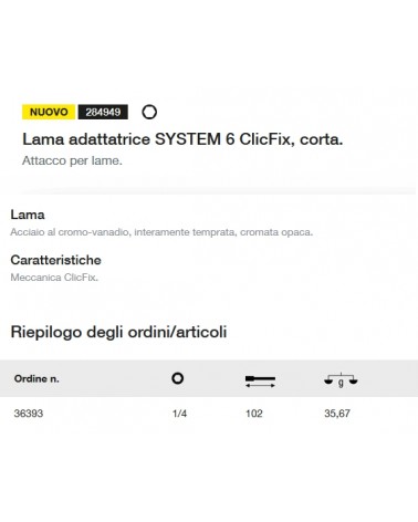 LAMA ADATTATRICE 1/4 L102 