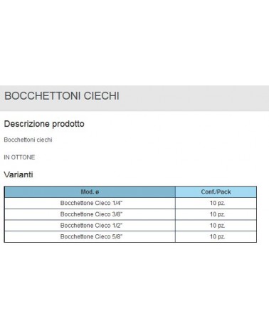 BOCCHETTONE DA 1/4 CIECO  