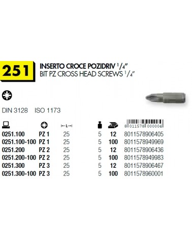 INSERTO CROCE PZ 1 x 25   