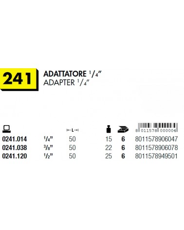 ADATTATORE 1/4" PUNTA 1/4"