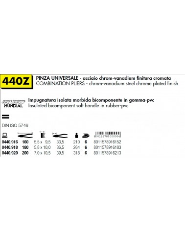 440Z PINZA UNIVER.MM 160  