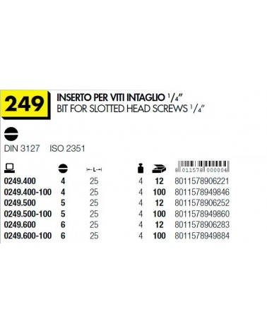 INSERTO TAGLIO MM 4X25    