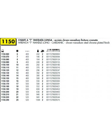 CHIAVE A T SNOD.BOCCA 8MM 