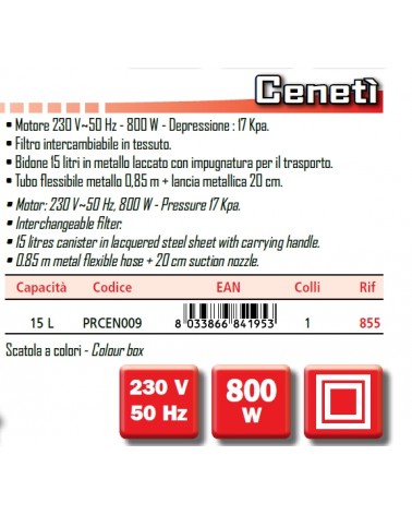 ASPIRACEN CENETI' 15L 800W