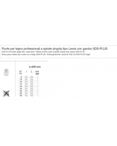 PUNTA LEGNO SDS PLUS 8x235