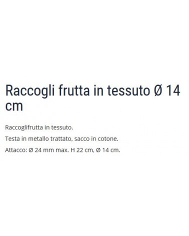 RACCOGLIFRUTTA TESSUTO diametro 14