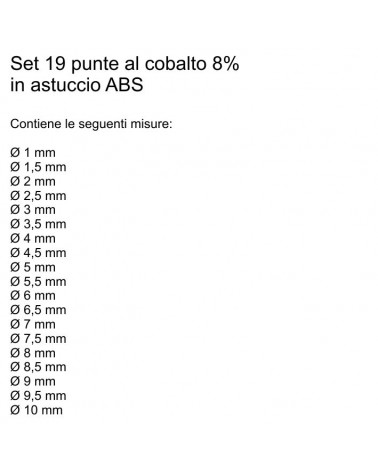 SET PUNTE COBALTO 19PZ BOX