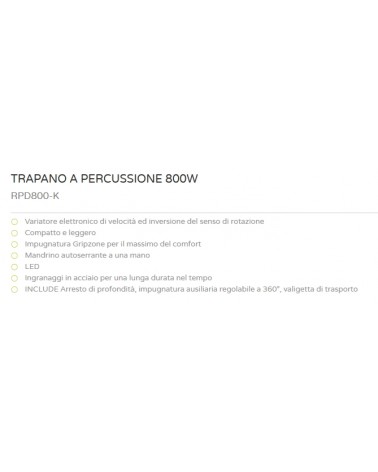 TRAPANO PERC 800W RPD800-K