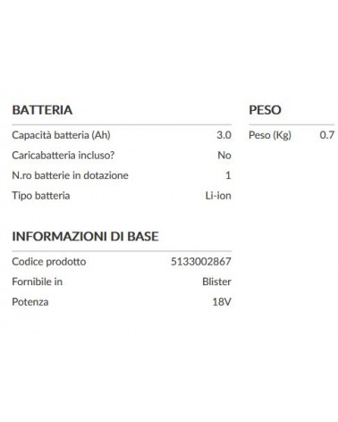 BATTERIA ALT/EFFIC 18V 4AH