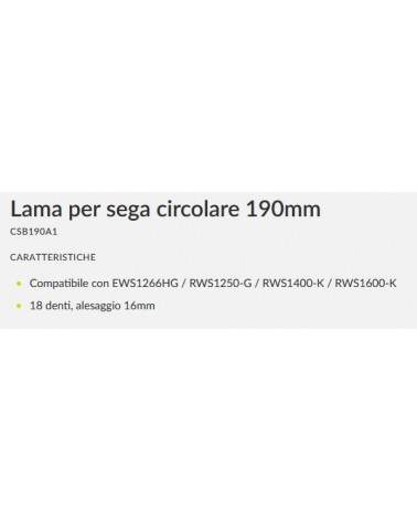 LAMA X SEGA CIRC 190MM 24D