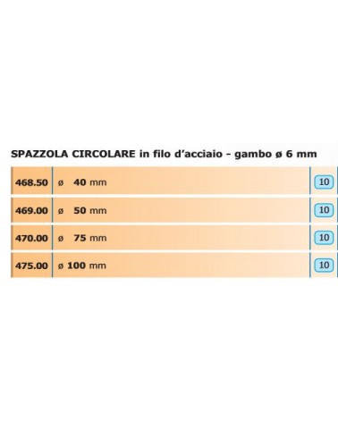 SPAZZOLA CIRC 40 GAMBO 6mm