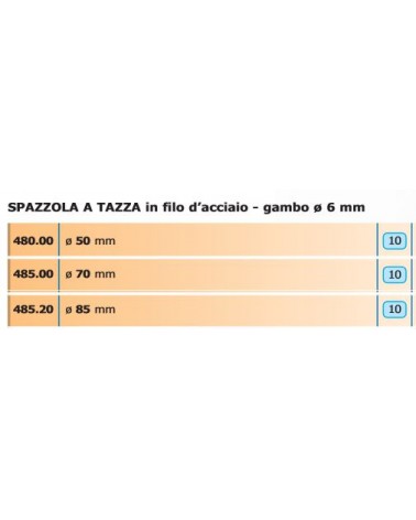 SPAZZOLA A TAZZA diametro 50 6mm  