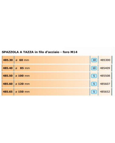 SPAZZOLA A TAZZA diametro 60  M14 