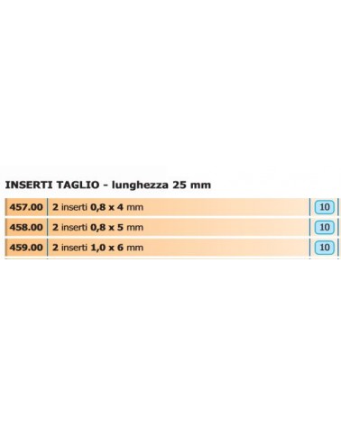 INSERTI STAND. 0,6x4,5 DUE