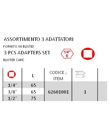 SET 3 ADAT BUSSOLE L 65 MM