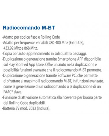 RADIOCOMANDO M-BT NERO    