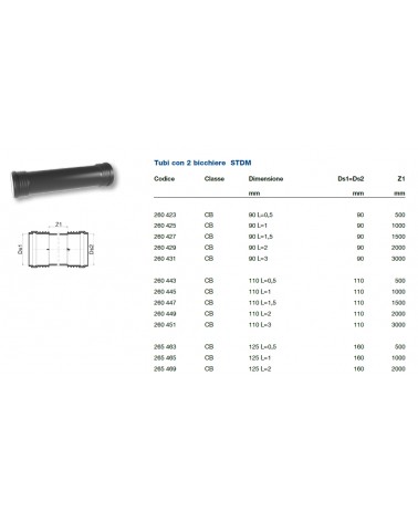 TUBO SITECH+2B diametro 110 1500MM