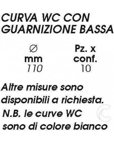 CURVA WC RIBASSATA diametro 110   