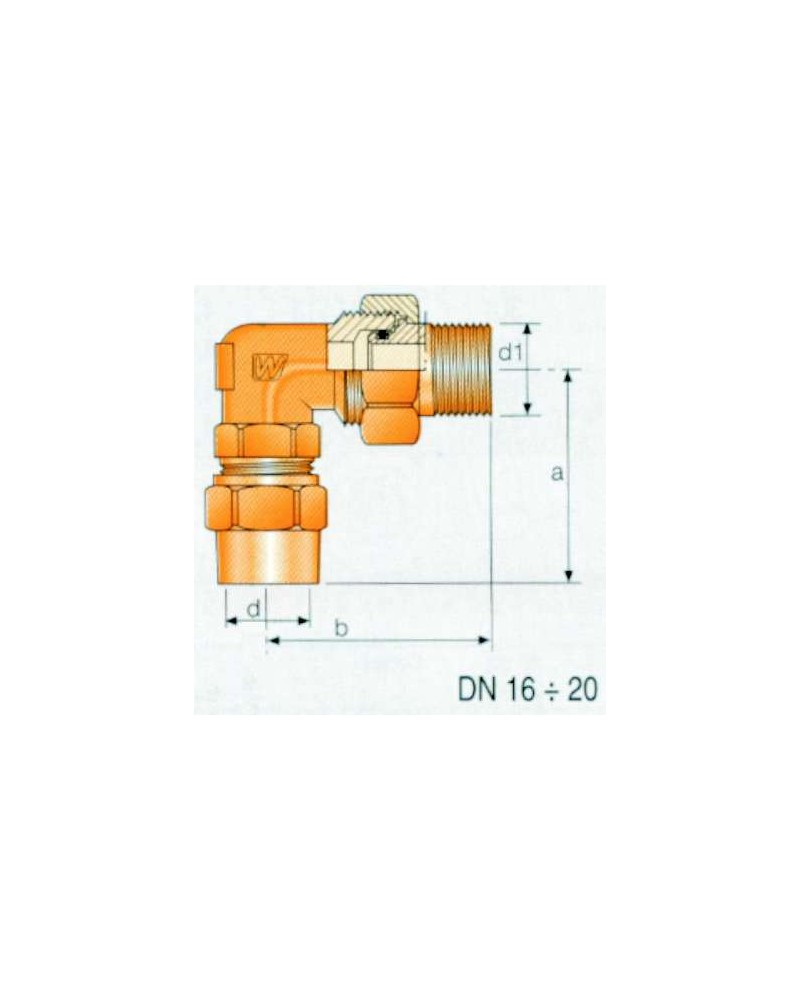 TER GOMITO 3PZ C/FLdiametro 16x1/2