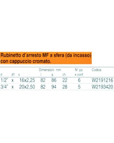 RUBINETTO C/CAP SF diametro 1/2x16