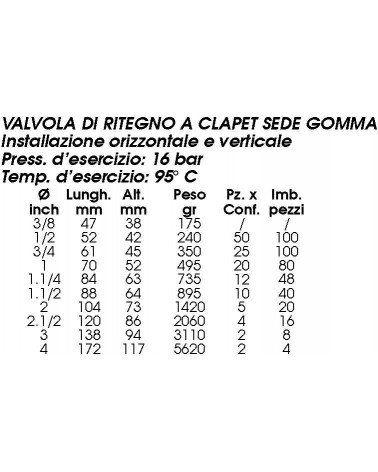 VALVOLA CLAPET GOMMA 4    