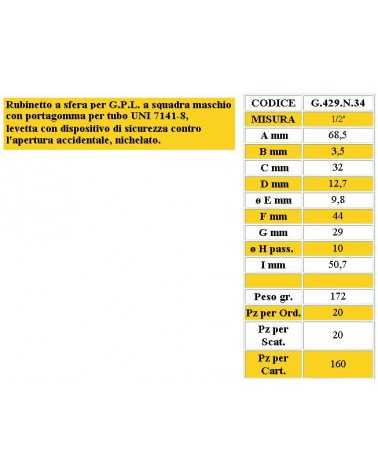 VALVOL SQ GPL M 1/2 SECURO