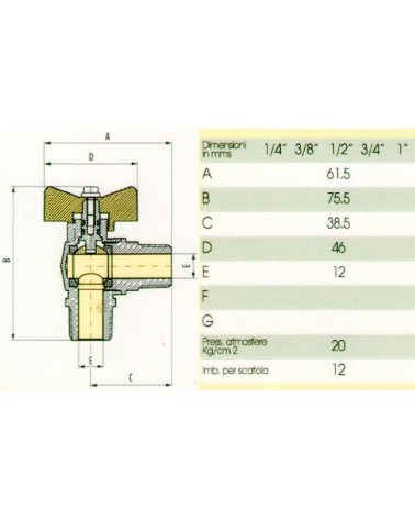 VALVOLA SQ GAS MM NIC 1/2 