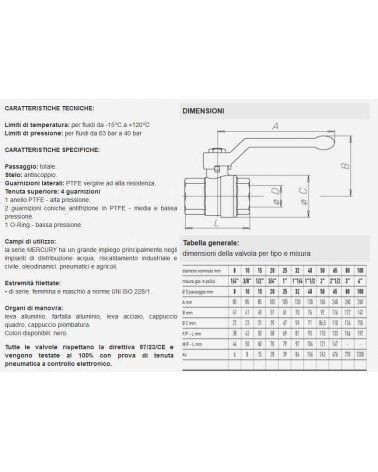 VALVOLA SF MERCUR FF 1,1/4