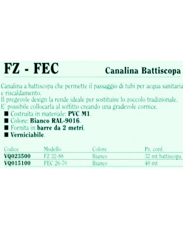 CANALINA 2m FZ ZOCC. 32X88