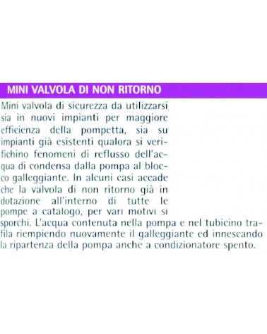 MINI VALVOLA DI NON RITORN