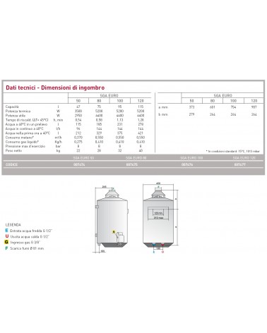 SCALDAB  50LT GAS C.A.  2A