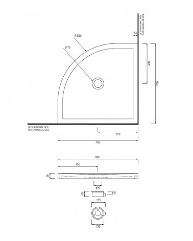 PIATTO ANG 90X90 H6 BIANCO