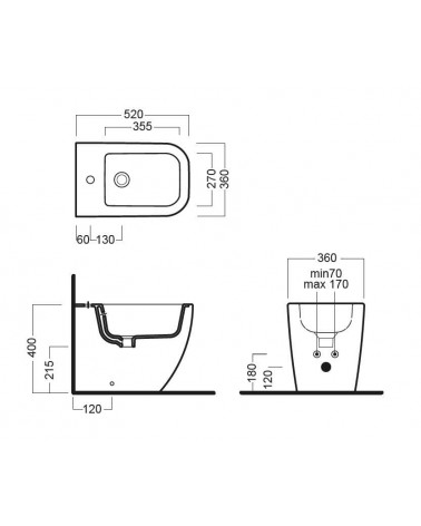 BIDET F/MURO BIANCA BIANCO