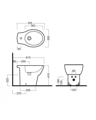 BIDET A TERRA NIDO  BIANCO