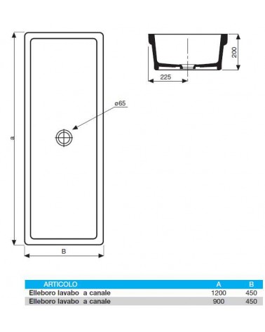 LAVATOIO CANALE 90CM  BIAN