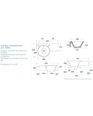 LAVABO CONSOLLE ARK? 81 SX