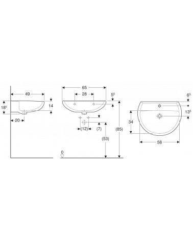 LAVABO 65 COLIBRI'  BIANCO