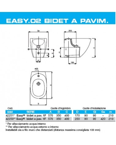 BIDET 1/FORO EASY.02 BIA. 