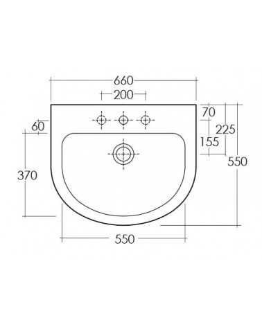 LAVABO 65 cm ORIENT BIANCO