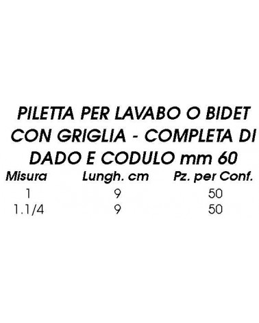 PILETTA LAV/BID C/TP 1 CM9