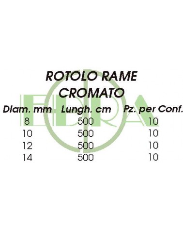 TUBO RAME CROMATO diametro 10 5mt 