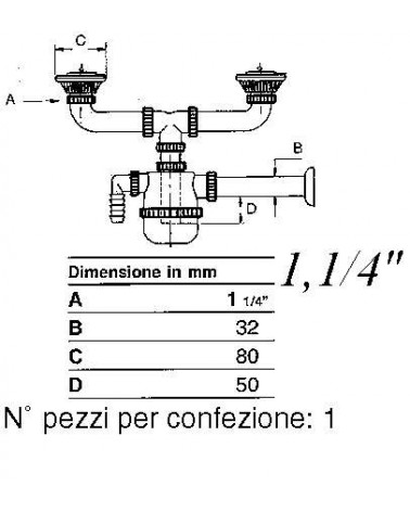 SIFONE C/OT 2V C/PIL LAVAT