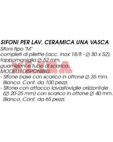 SIFONE 1V x CERAMICA diametro  40 