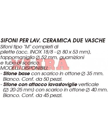 SIFONE 2V x CERAMICA diametro  40 