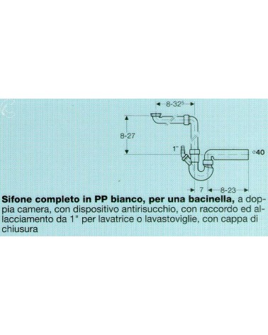 SIFONE 1V CAM.ANTIRIS diametro  40