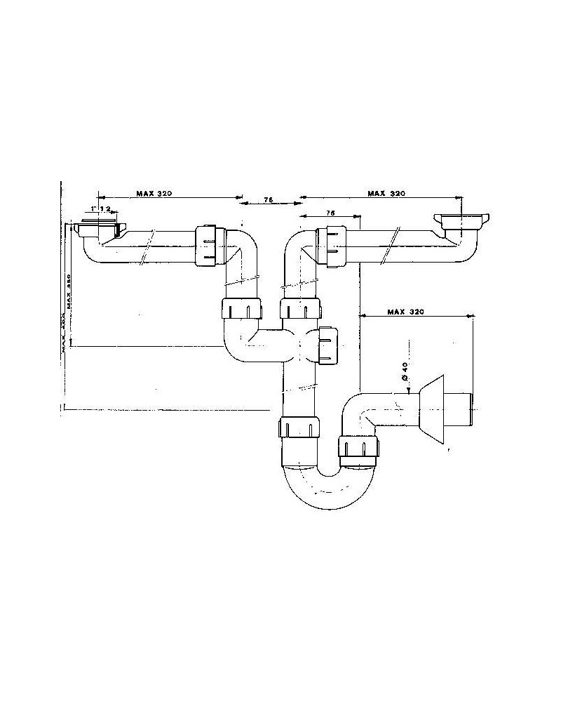 SIFONE LAVELLO 2VIE S/PIL 