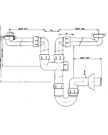 SIFONE LAVELLO 2VIE S/PIL 