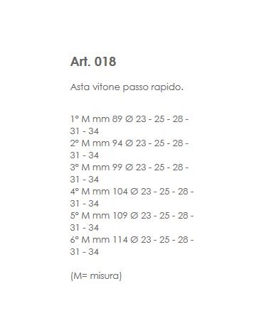 ASTA VITONE P.R. 89MM  diametro 25