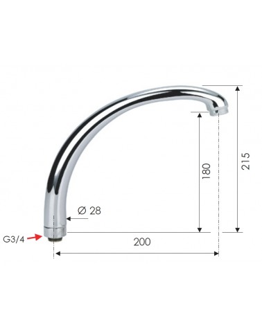 BOCCA A "C" 3/4 LUNGA C/AE