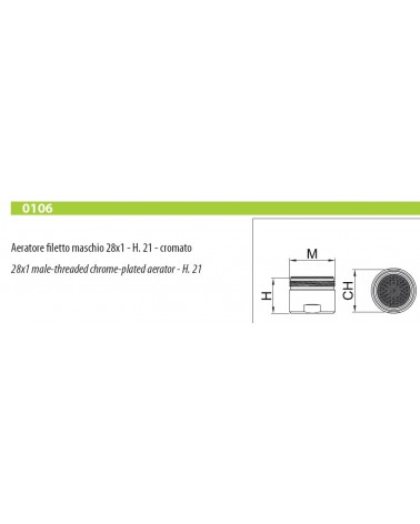 AERATORE VASCA M28X1 H21  